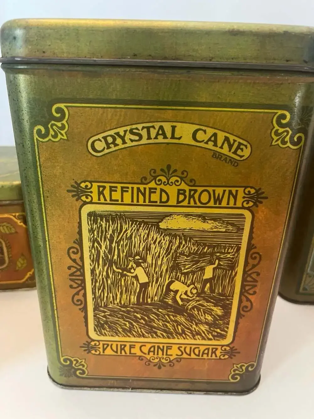 Vintage Cheinco Green Kitchen Canister Set (Coffee, Tea, Sugar, Flour)